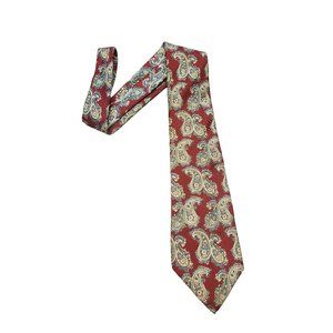 Liberty of London Tie - Hopsack Paisley - 100% Silk - Made In The USA - Burgundy